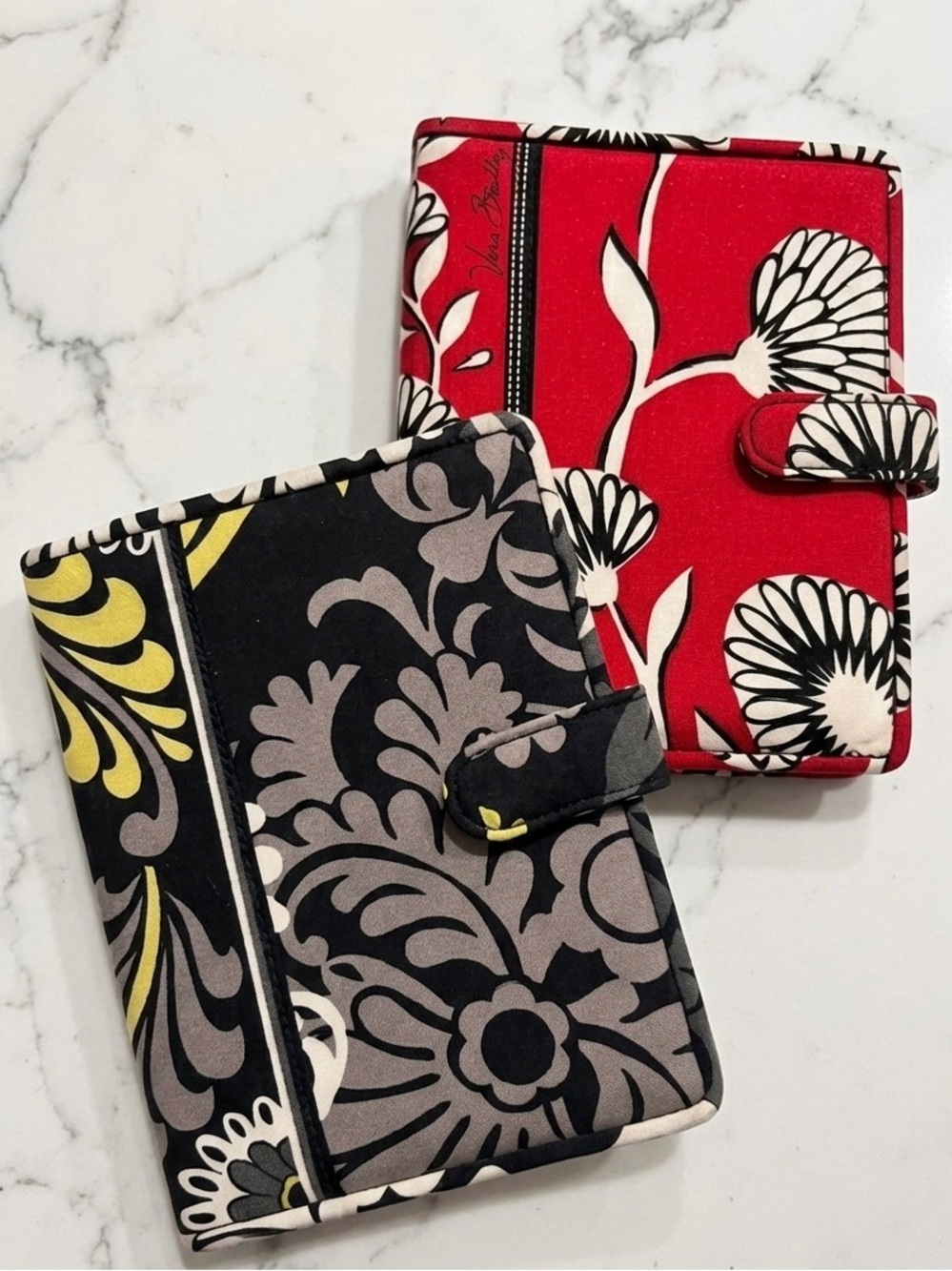 Vera Bradley Red, Black, Gray & Yellow Floral planner or kindle Sleeve Duo